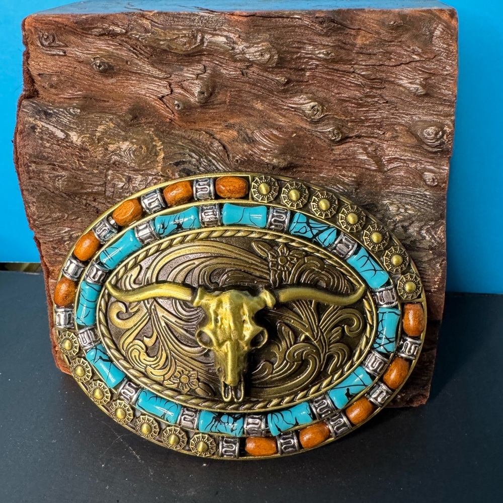 NEW Western Bull Skull Belt Buckle